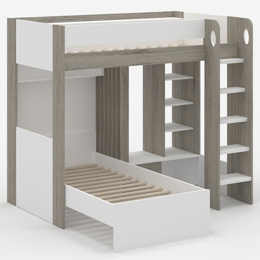 Flair Hampton White and Grey L Shape Bunk Bed Image 2