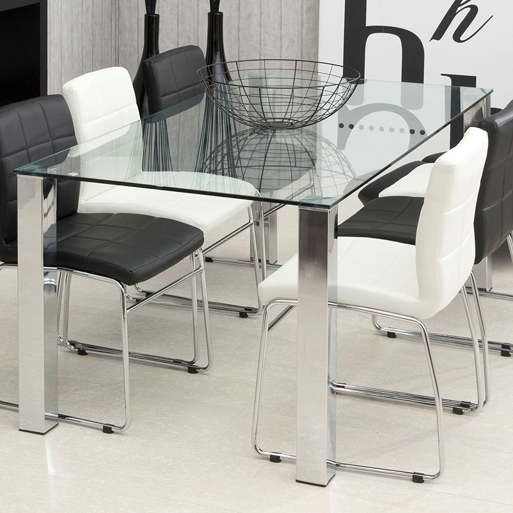 Florence Kante Glass Top 8 Seater Dining Table Image 1