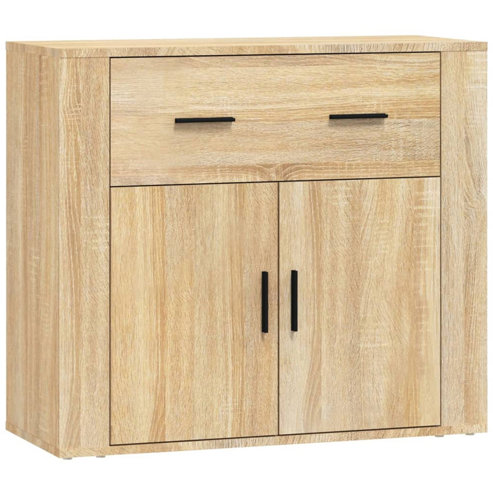 vidaXL 2 Door 7 Drawer Sonoma Oak Sideboard 3 Piece Image 2