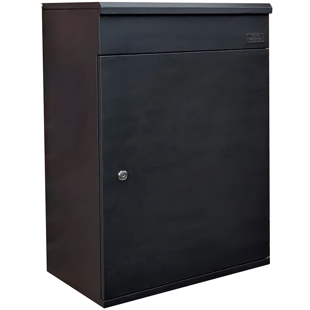 Burg Wachter Large Black Wall Mounted Secure Parcel Box Image 1