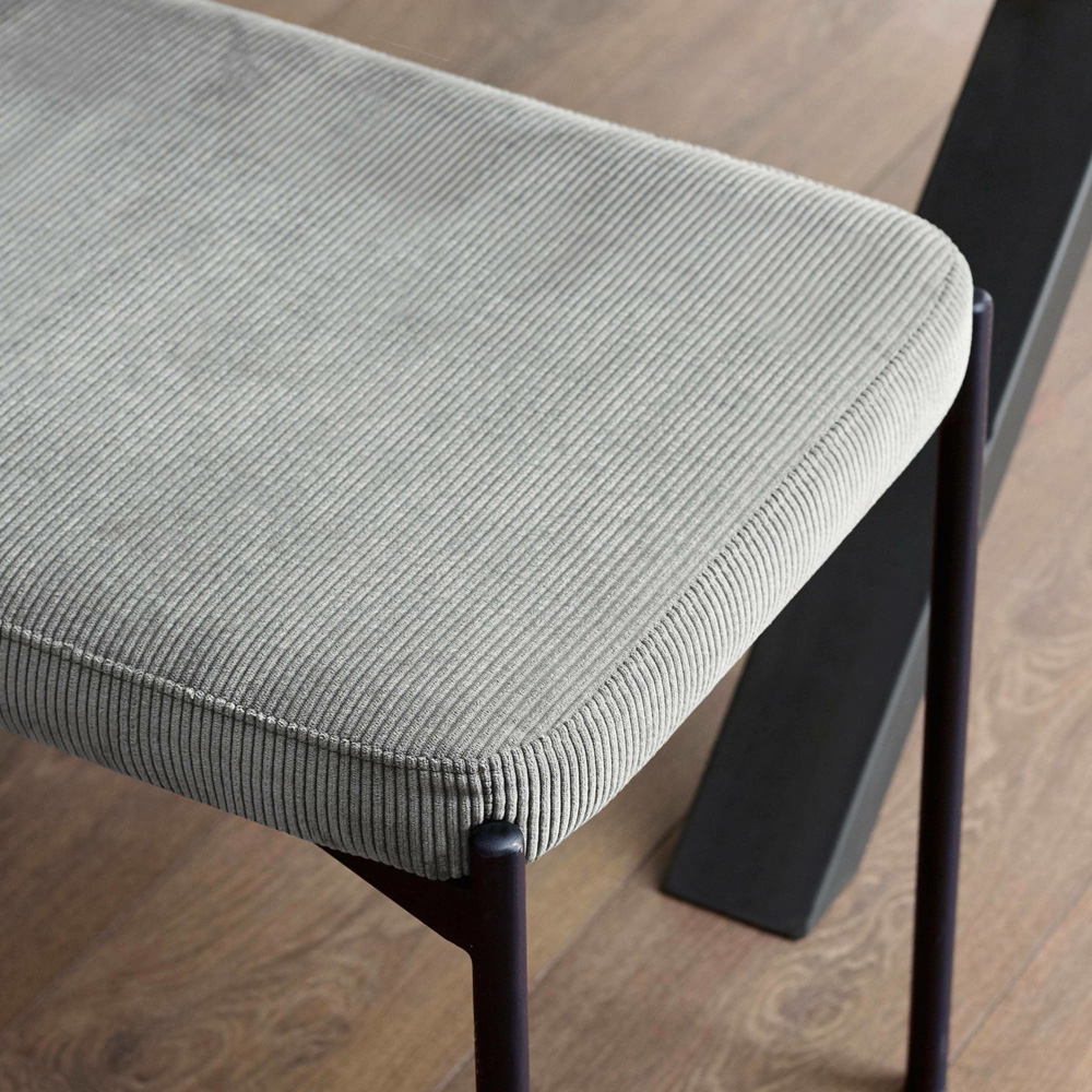 Julian Bowen Leonie 2 Seater Grey Velvet Dining Bench Image 6