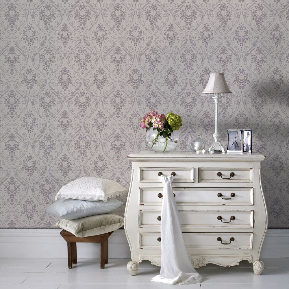 Superfresco Royale Lilac and White Wallpaper Image 2