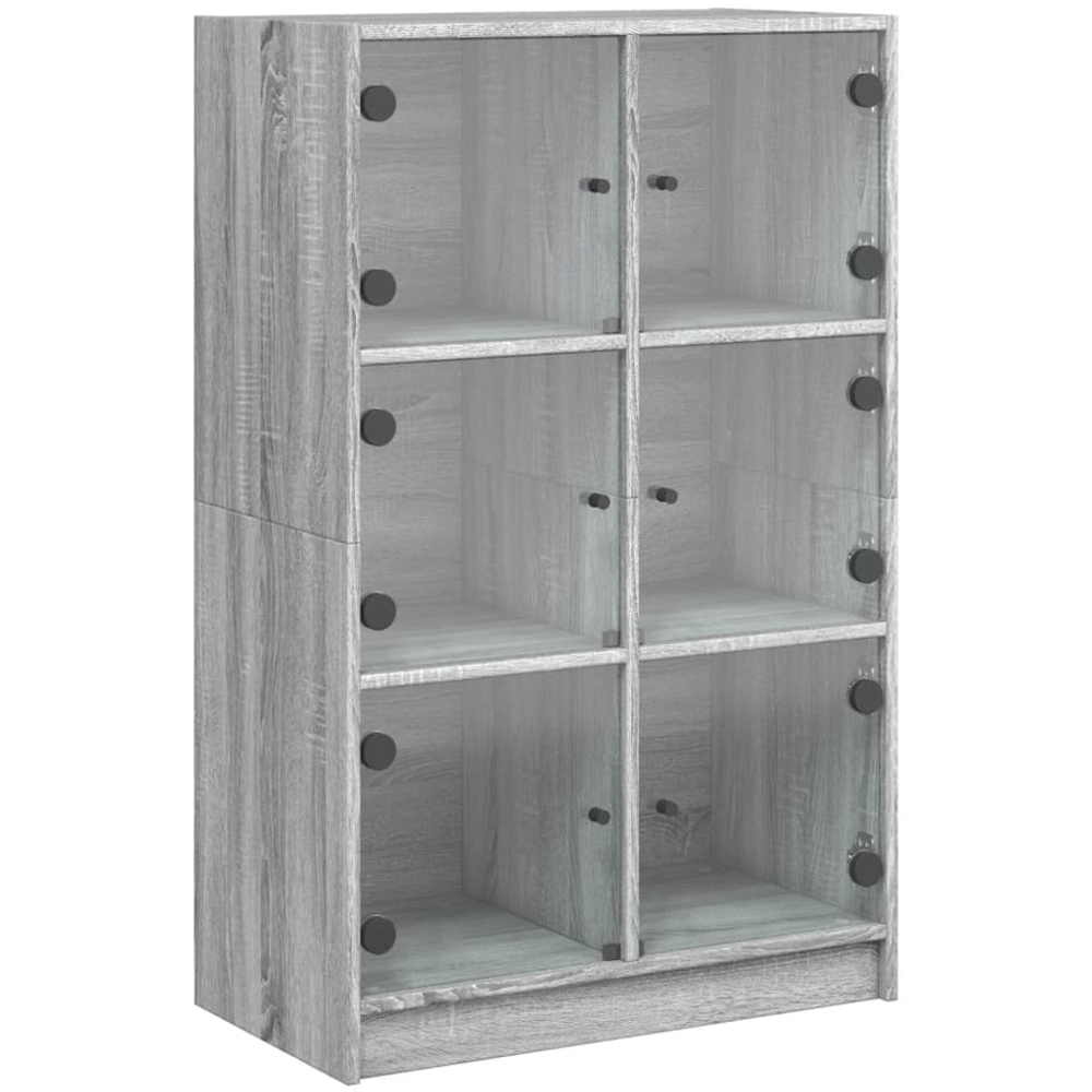 vidaXL 6 Glass Door Grey Sonoma Highboard Image 2