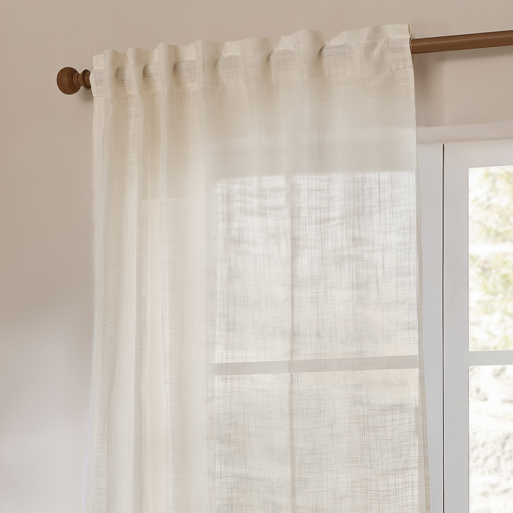 Yard Cirrus Pearl Woven Sheer Curtain Panel 140 x 250cm Image 3