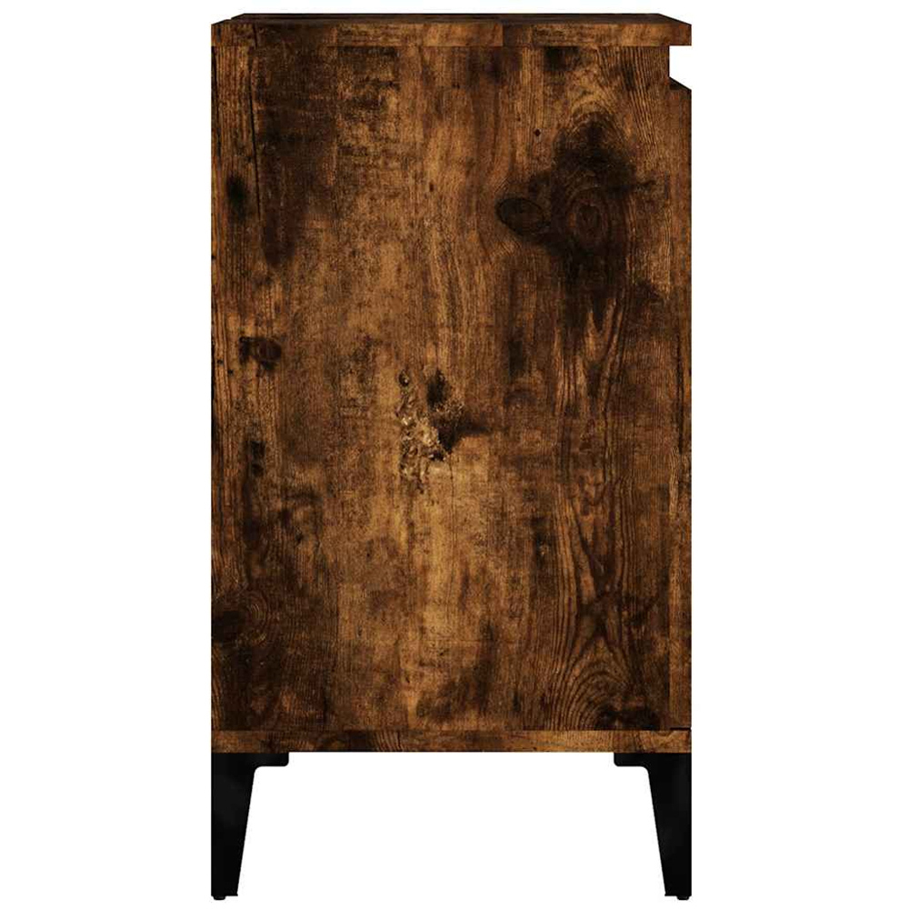 vidaXL 2 Door Wood Smoked Oak Washbasin Cabinet Image 4