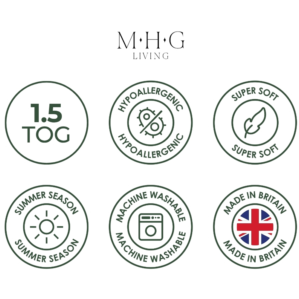 MHG Living King Size White Lightweight Summer Hollowfibre Duvet 1.5 Tog Image 8