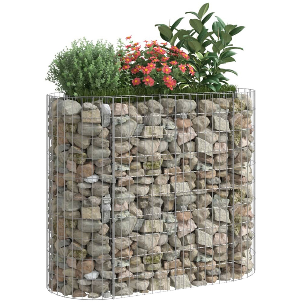 vidaXL Silver Galvanised Iron Gabion Raised Bed 120 x 50 x 100cm Image 2
