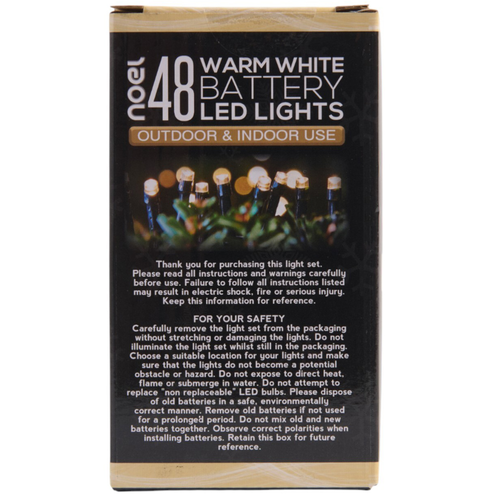 noel 48 Warm White LED Battery Operated Outdoor Lights Image 3