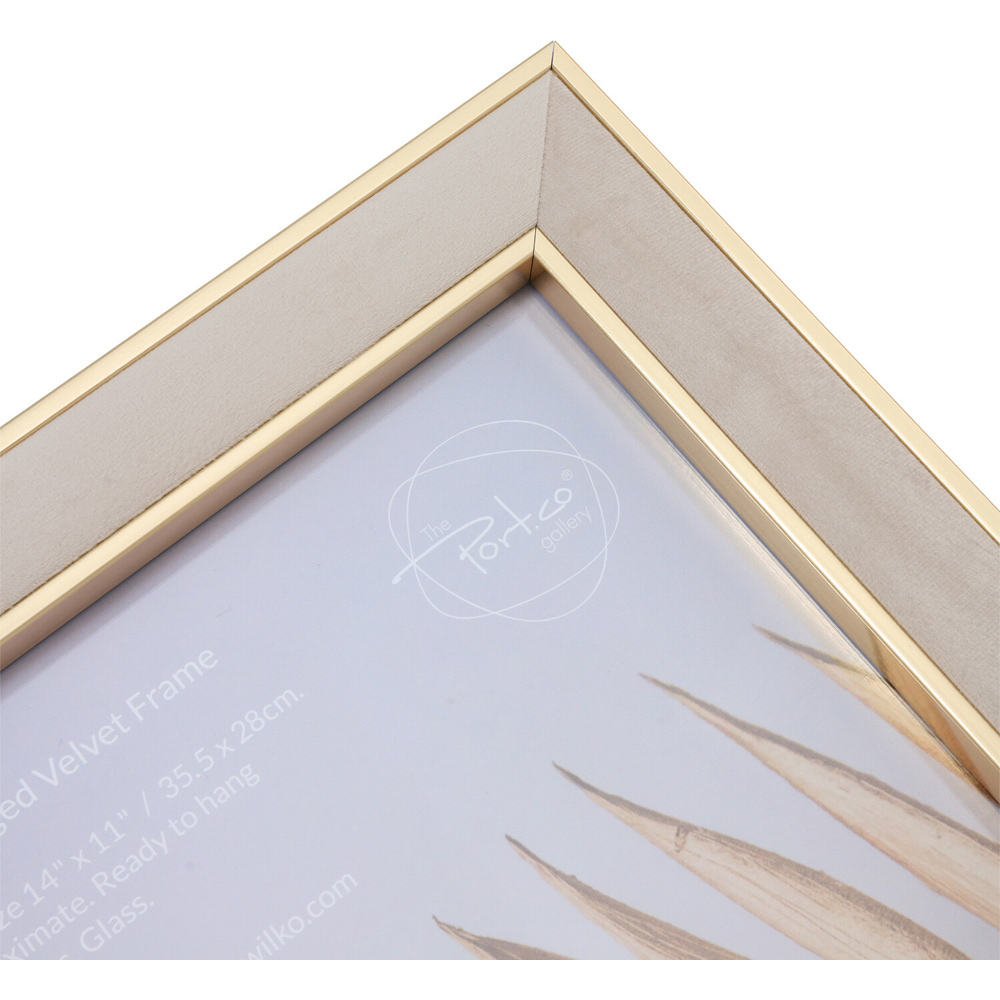 Gold Edge Velvet Photo Frame Neutral 14 x 11 inch Image 5