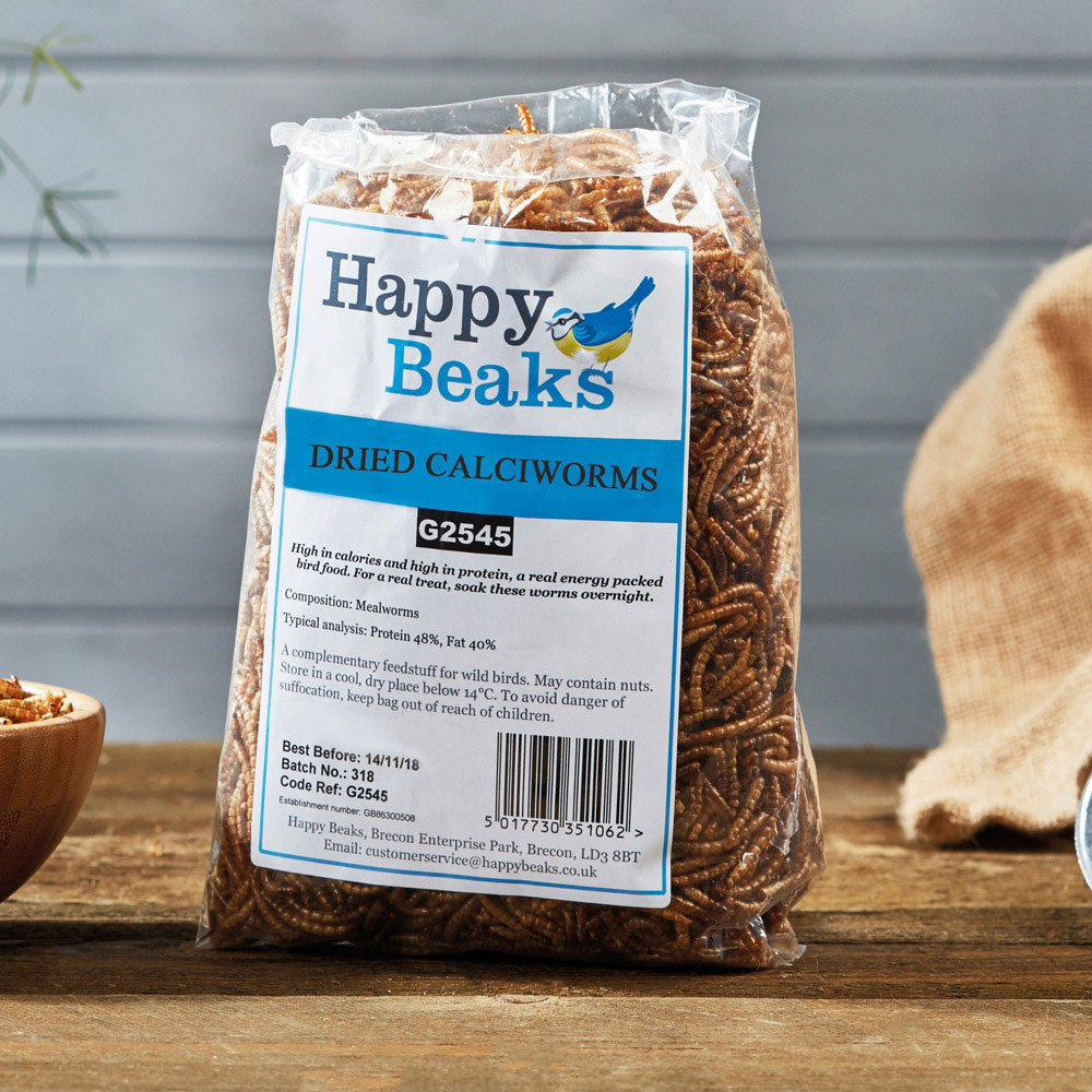 Happy Beaks Dried Calciworms Bird Food Bag 1kg Image 2