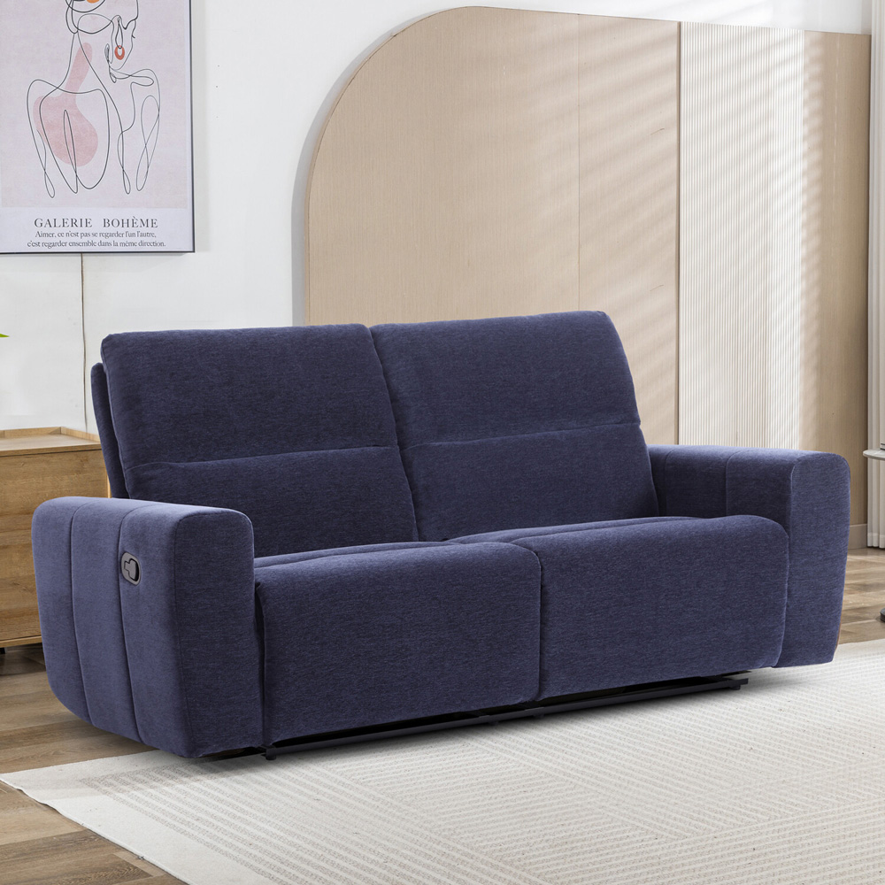 Holborton Manual Recliner Sofa Navy Blue 3 Image 3