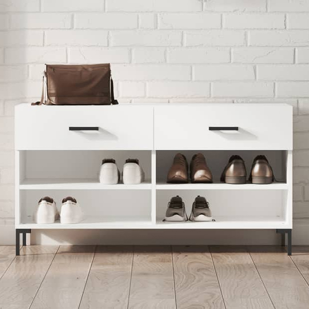 vidaXL 3 Drawer White TV Cabinet Image 1