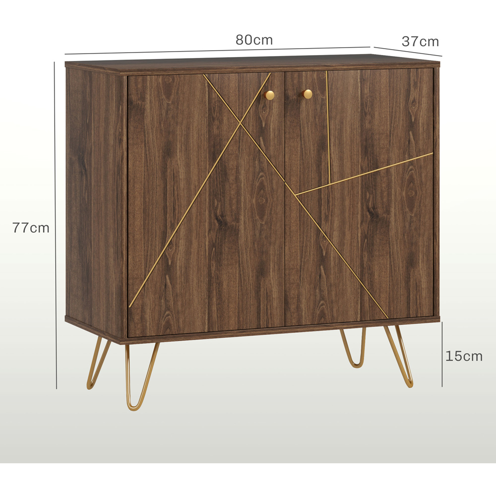 HOMCOM Brown Kitchen Sideboard Storage Cabinet Image 9
