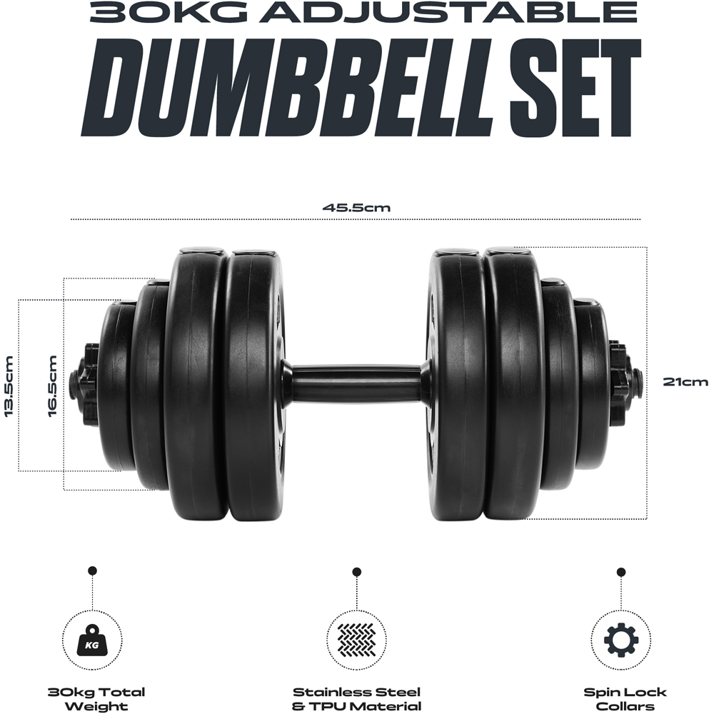 Phoenix Fitness Adjustable Dumbbell Set 30kg Image 5