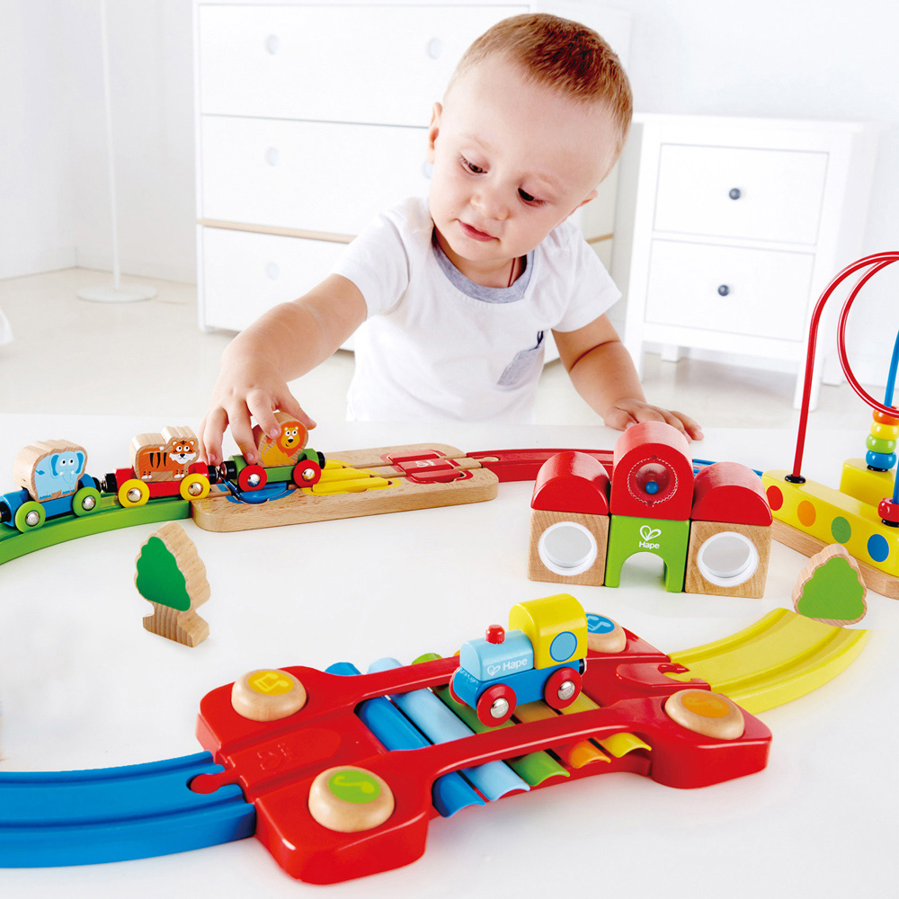 Hape Rainbow Puzzle Railway Play Set Image 4