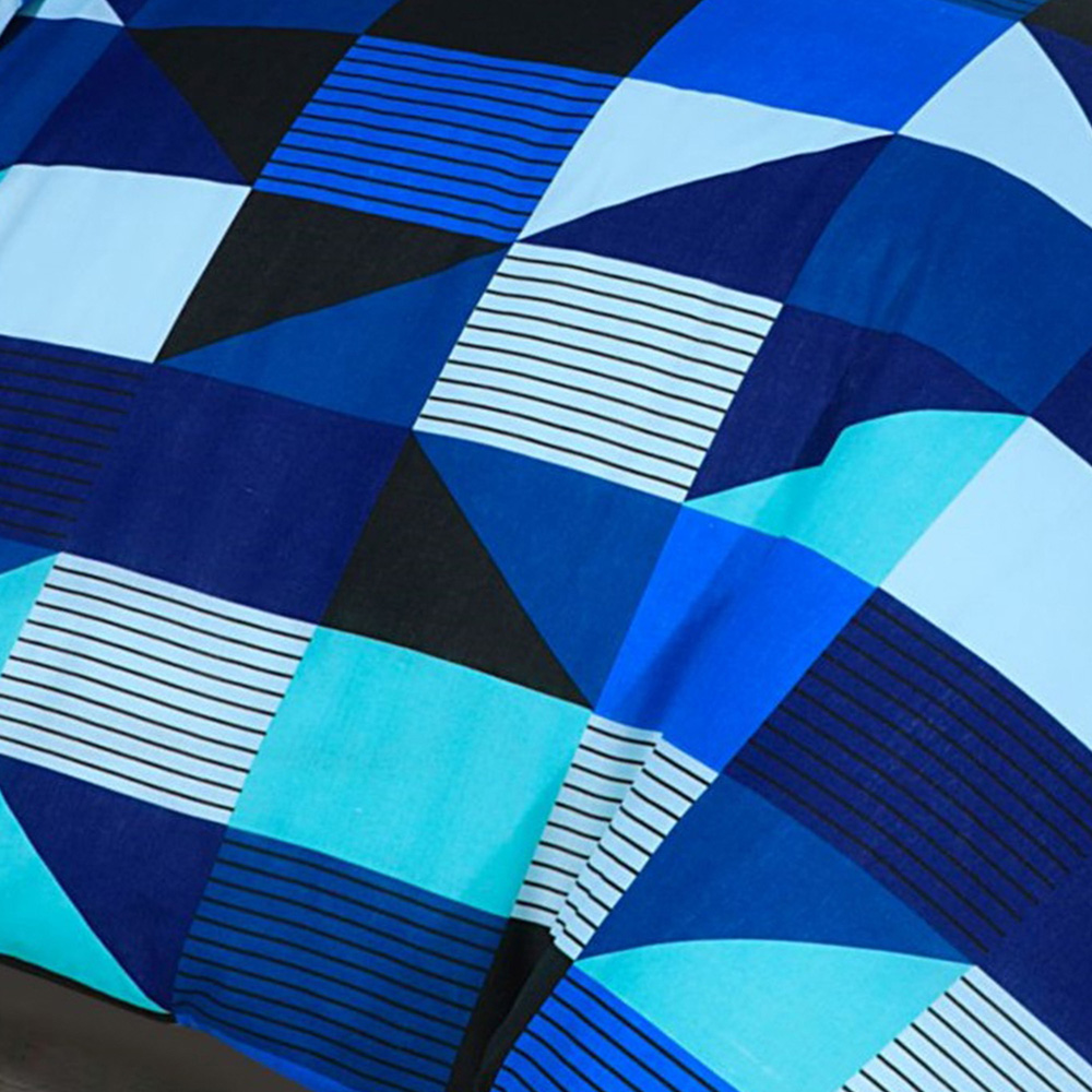 Velosso Jazz Single Blue Geometric Reversible Duvet Cover Set Image 3
