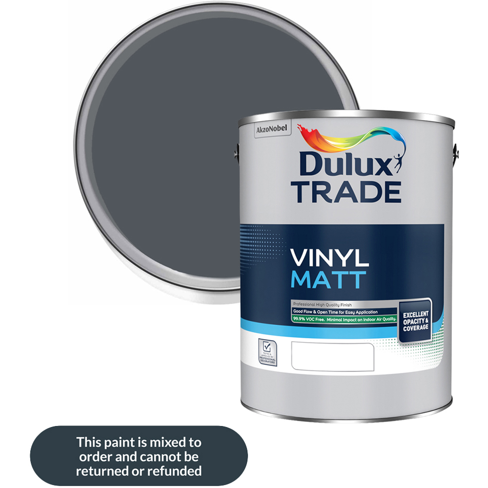 Dulux Trade RAL 7015 Walls and Ceilings Vinyl Matt Paint 5L Image 1