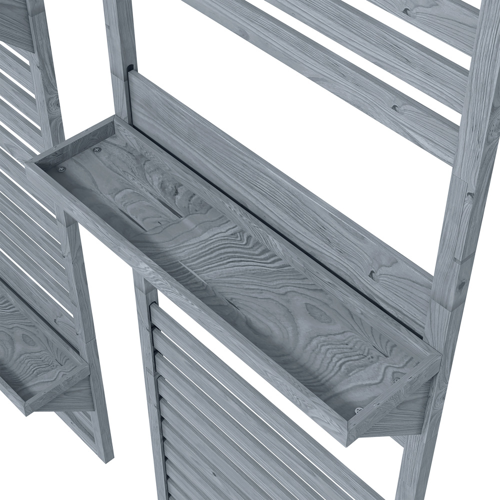 Outsunny Grey Wall Mounted Plant Stand with Trellis Set of 2 Image 3