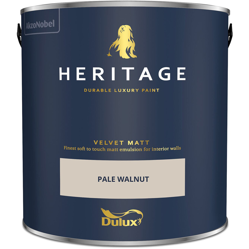 Dulux Heritage Walls and Ceilings Pale Walnut Velvet Matt Emulsion Paint 2.5L Image 2