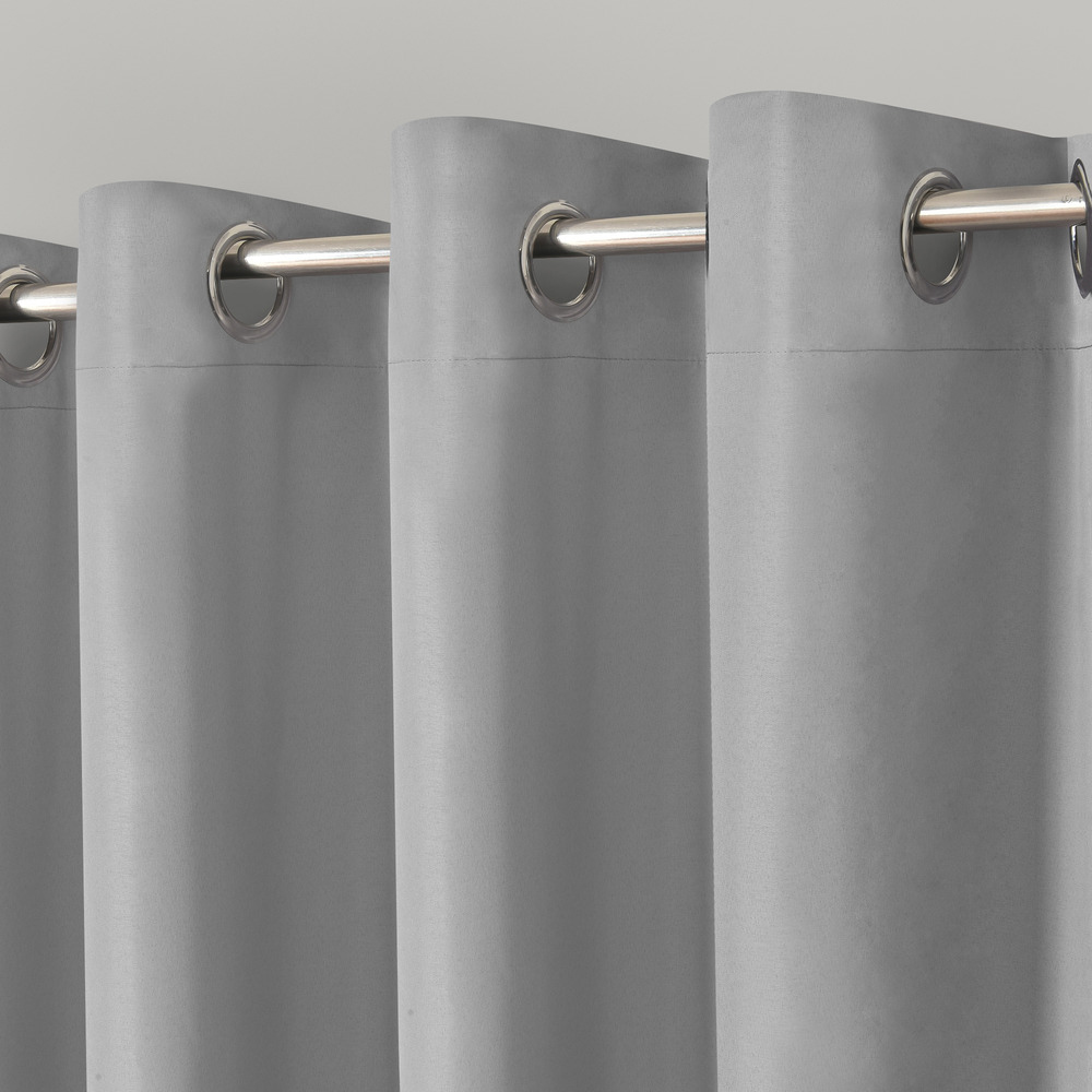 Velosso Kassidy Silver Blackout Curtains 117 x 183cm Image 2