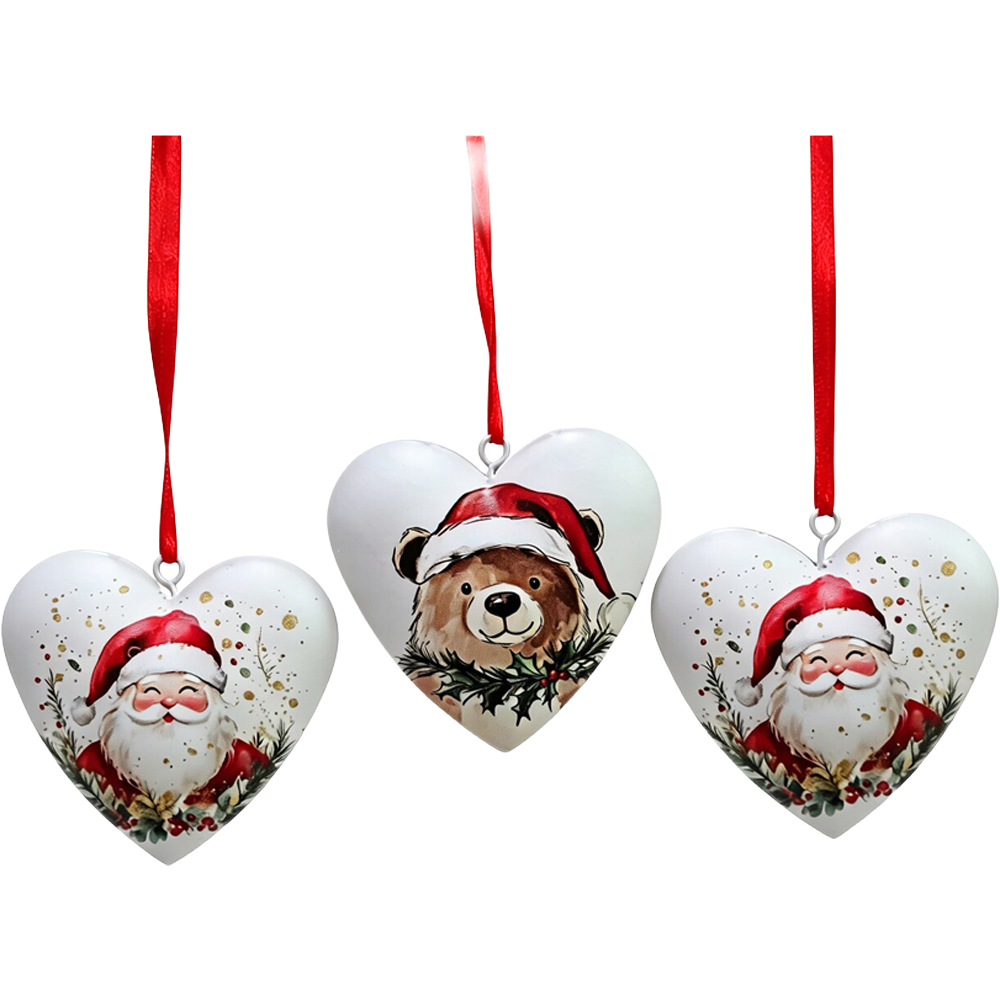 Set of 3 Heart Decorations Image 1