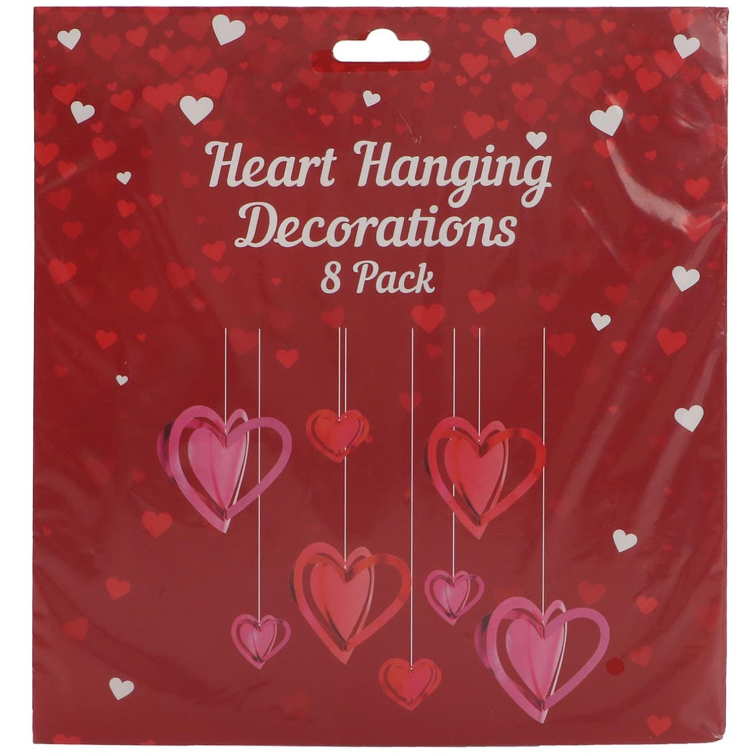 Pack of 8 Heart Hanging Decorations Image 1
