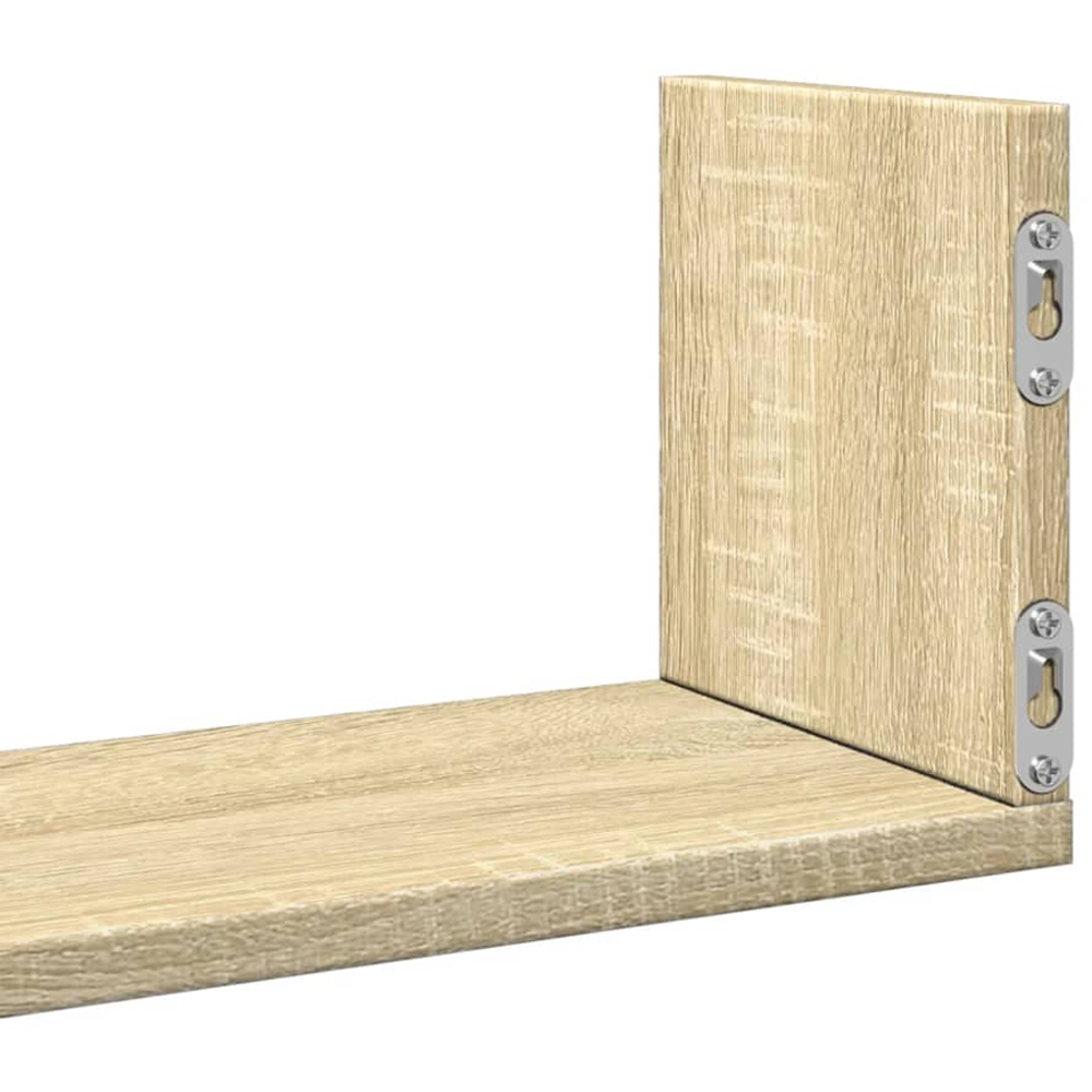vidaXL 80cm Set of 3 Sonoma Oak Floating Wall Shelf Image 7