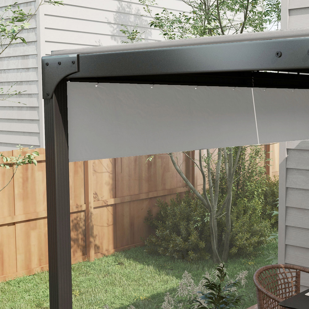 Outsunny 3 x 2m Grey Side Panels with Large Window 2 Pack Image 3