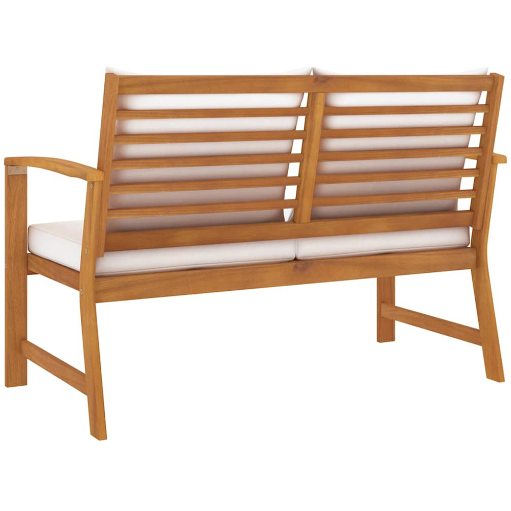 vidaXL 2 Seater Brown Solid Acacia Wood Garden Bench with Cushions Image 4