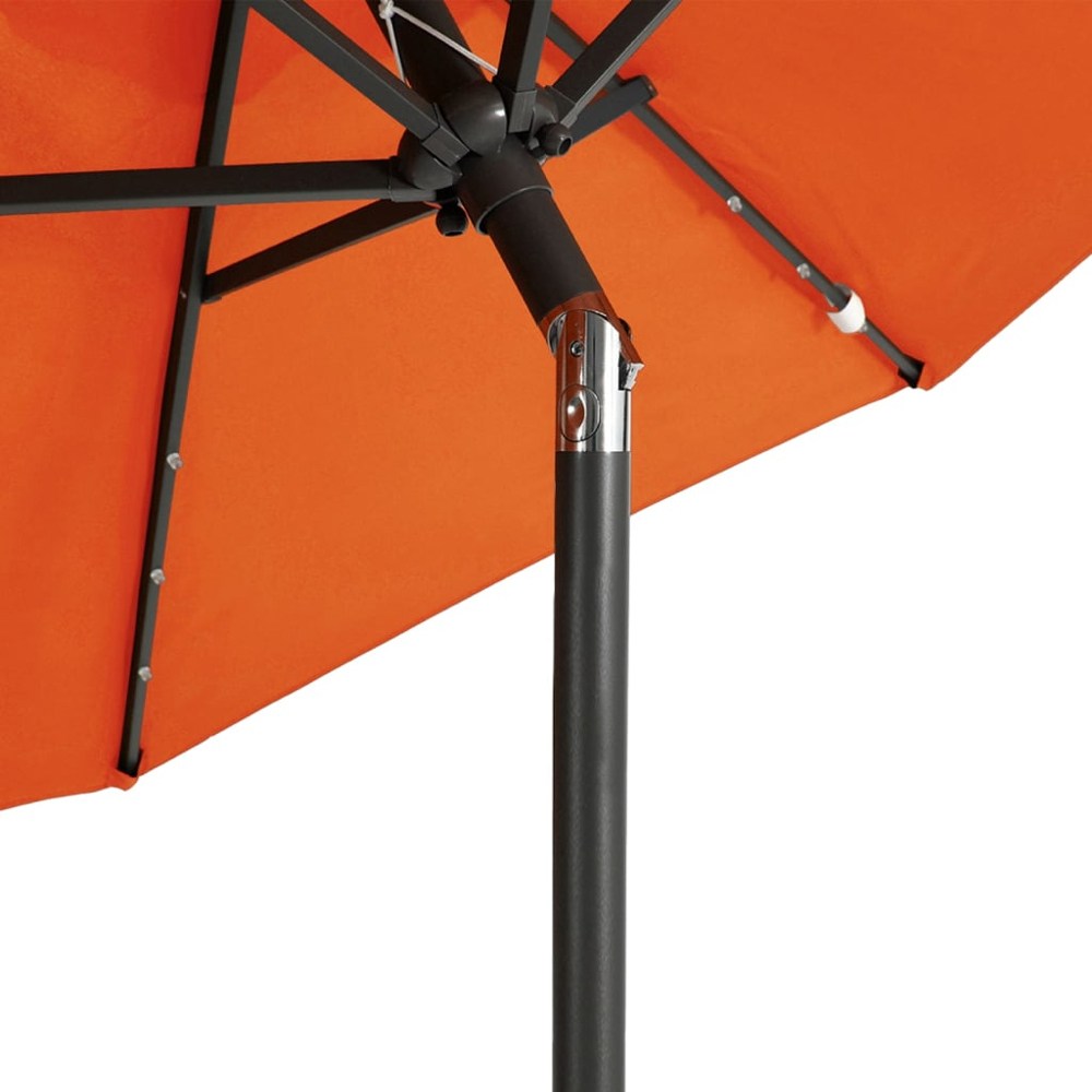 vidaXL Orange LED Light Garden Parasol with Steel Pole 2.25m Image 6
