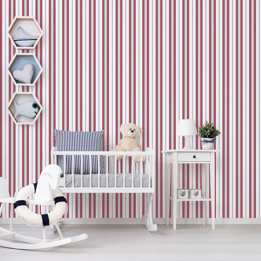 Galerie Deauville 2 Striped Red White and Blue Wallpaper Image 3