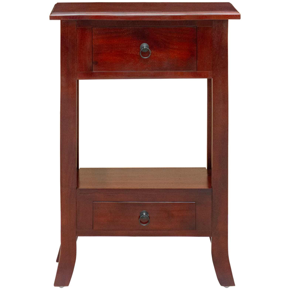 vidaXL 2 Drawer Single Shelf Brown Solid Mahogany Wood Console Table Image 5