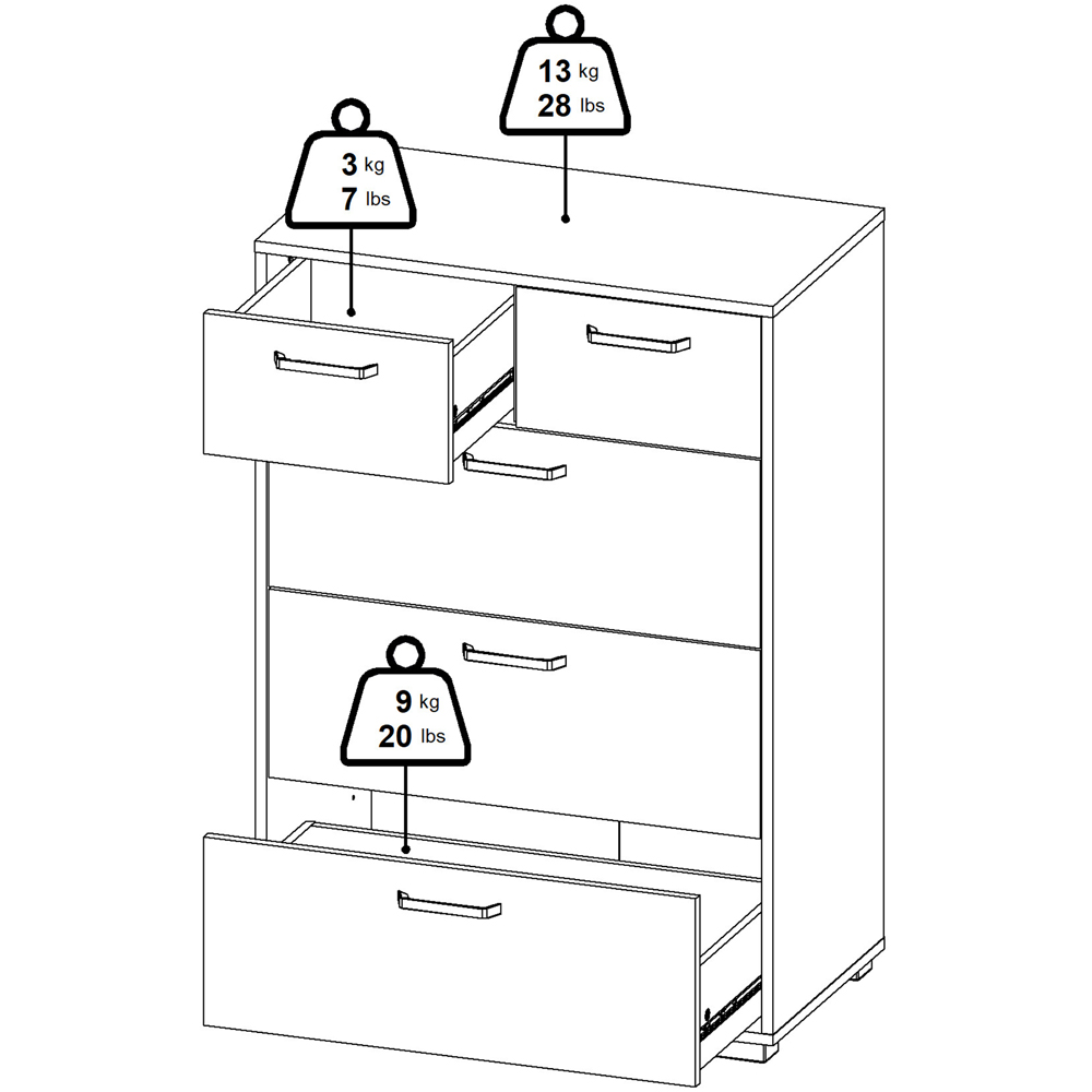 Florence Sofia 5 Drawer White Chest of Drawers Image 9