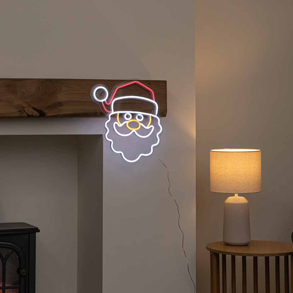 Samuel Alexander Multicolour LED Light-Up Neon Santa Christmas Decoration 35cm Image 8