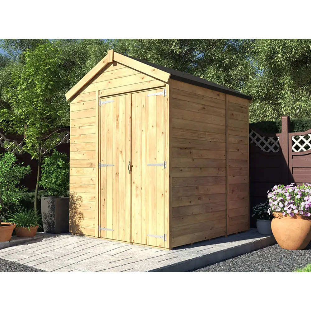 Dunster House Overlord 6 x 6ft Modular Brown Superfelt Apex Garden Shed Image 2
