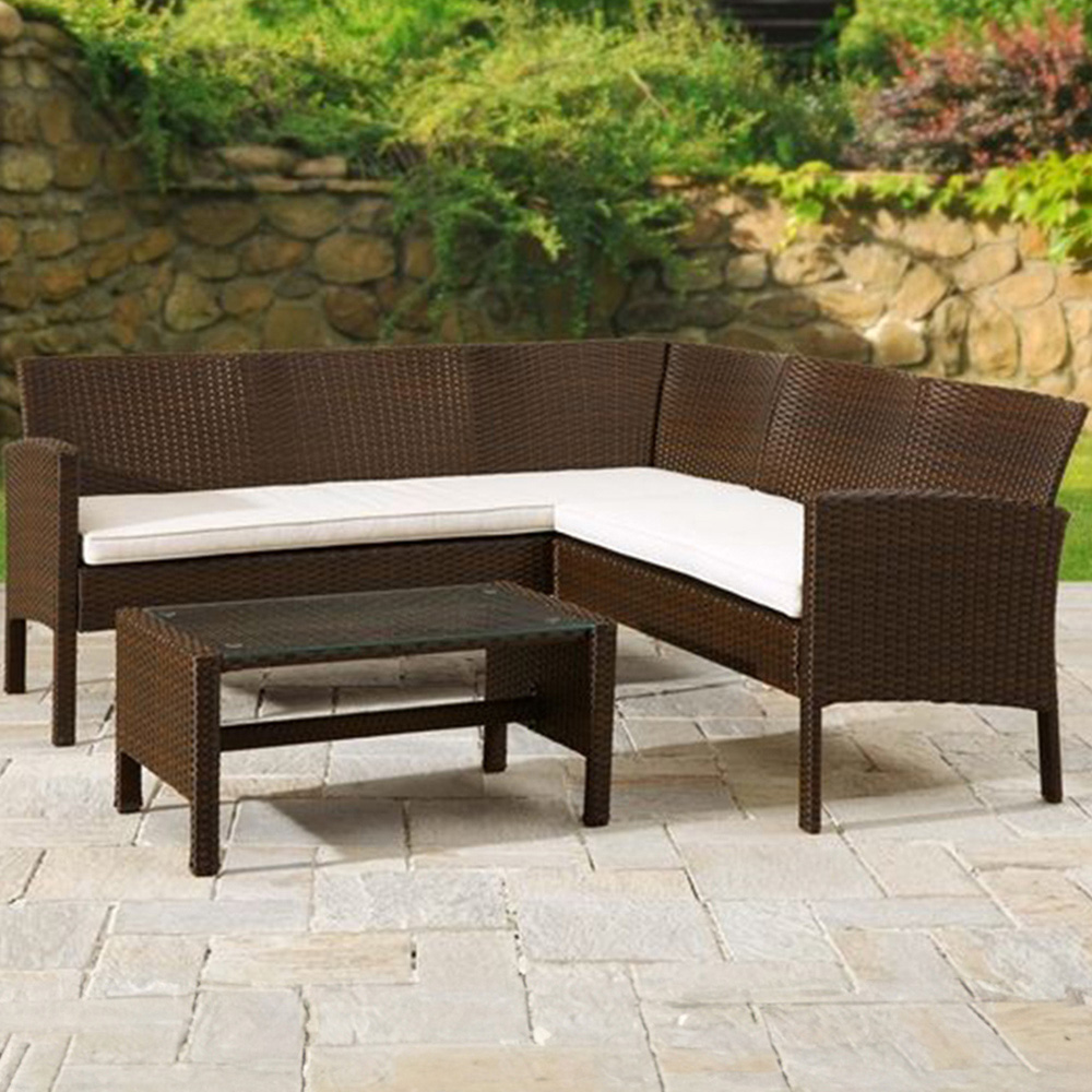 Royalcraft Nevada 5 Seater Brown Corner Lounge Set Image 1