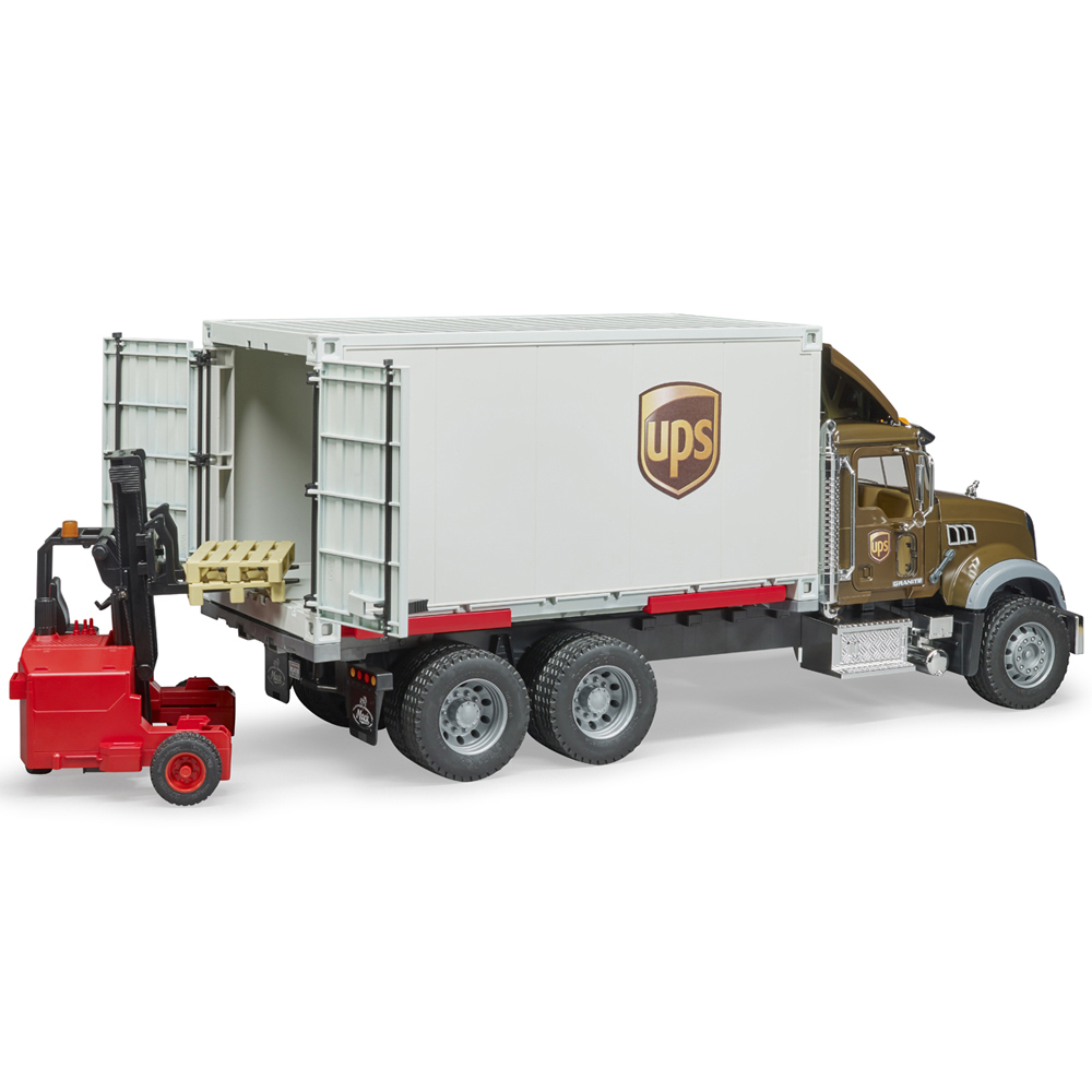 Bruder MACK Granite UPS Logistic Truck with Forklift Image 4
