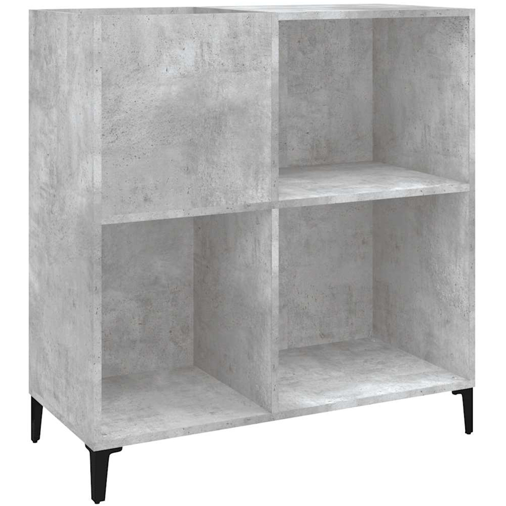 vidaXL 3 Shelf Concrete Grey Record Cabinet Image 2