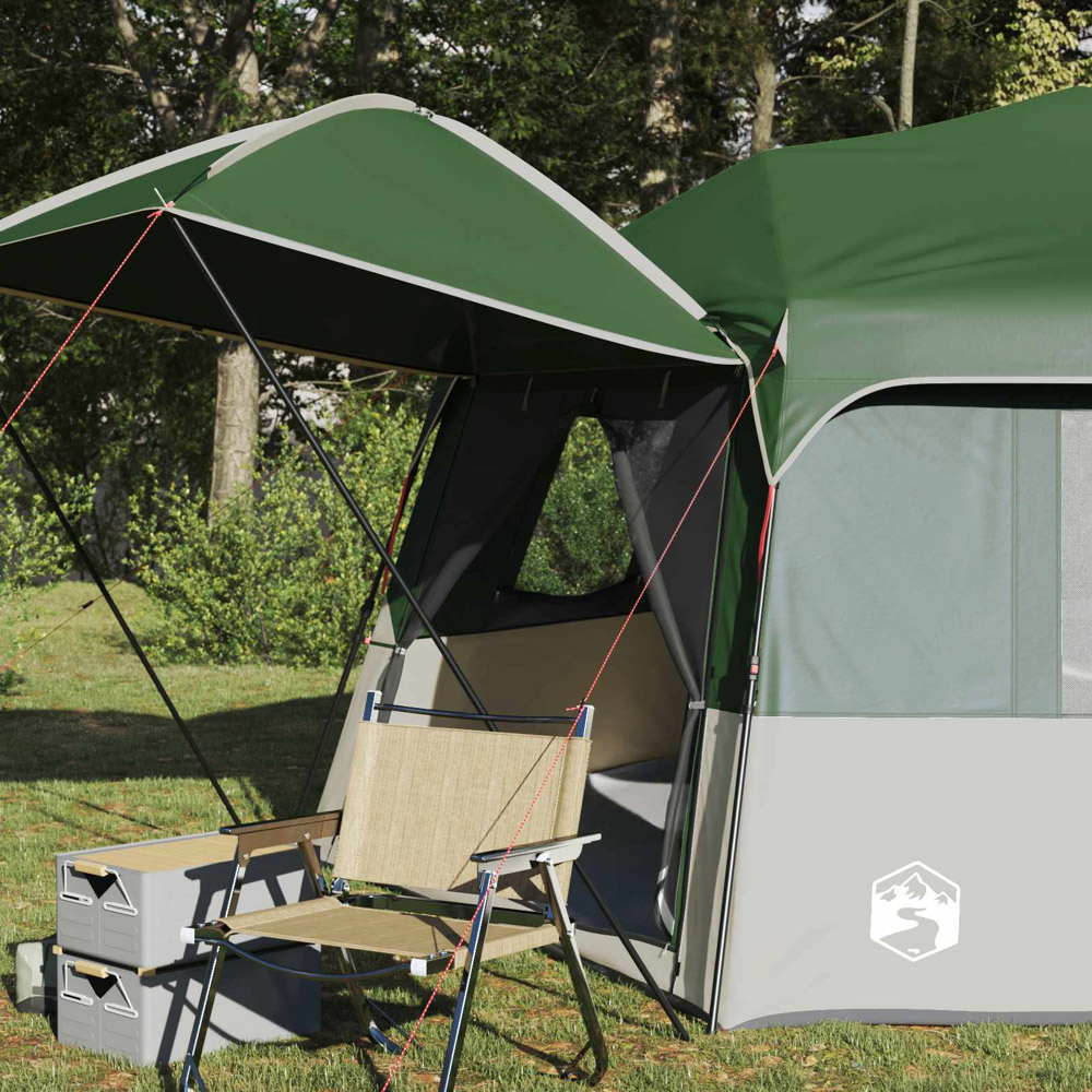 vidaXL 12 Person Instant Camping Shelter Green Image 2