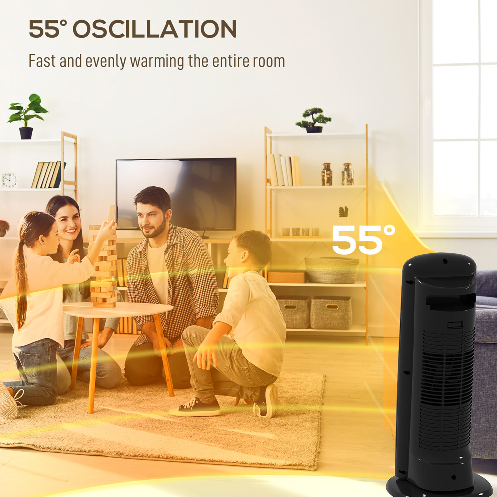 HOMCOM Black Fan Space Heater with 4 Modes 2000W Image 6