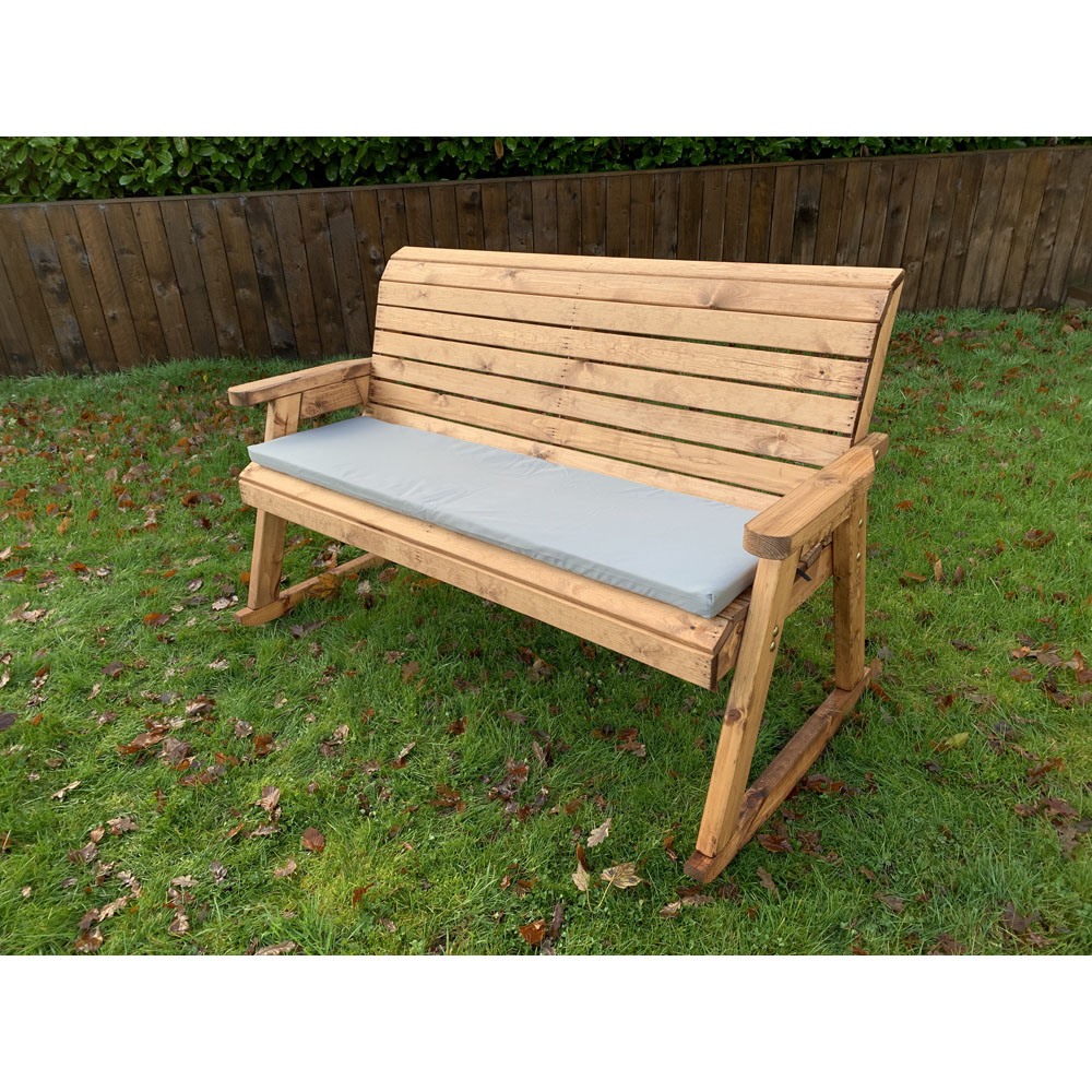 Charles Taylor 3 Seater Rocker Bench with Grey Cushions Image 3