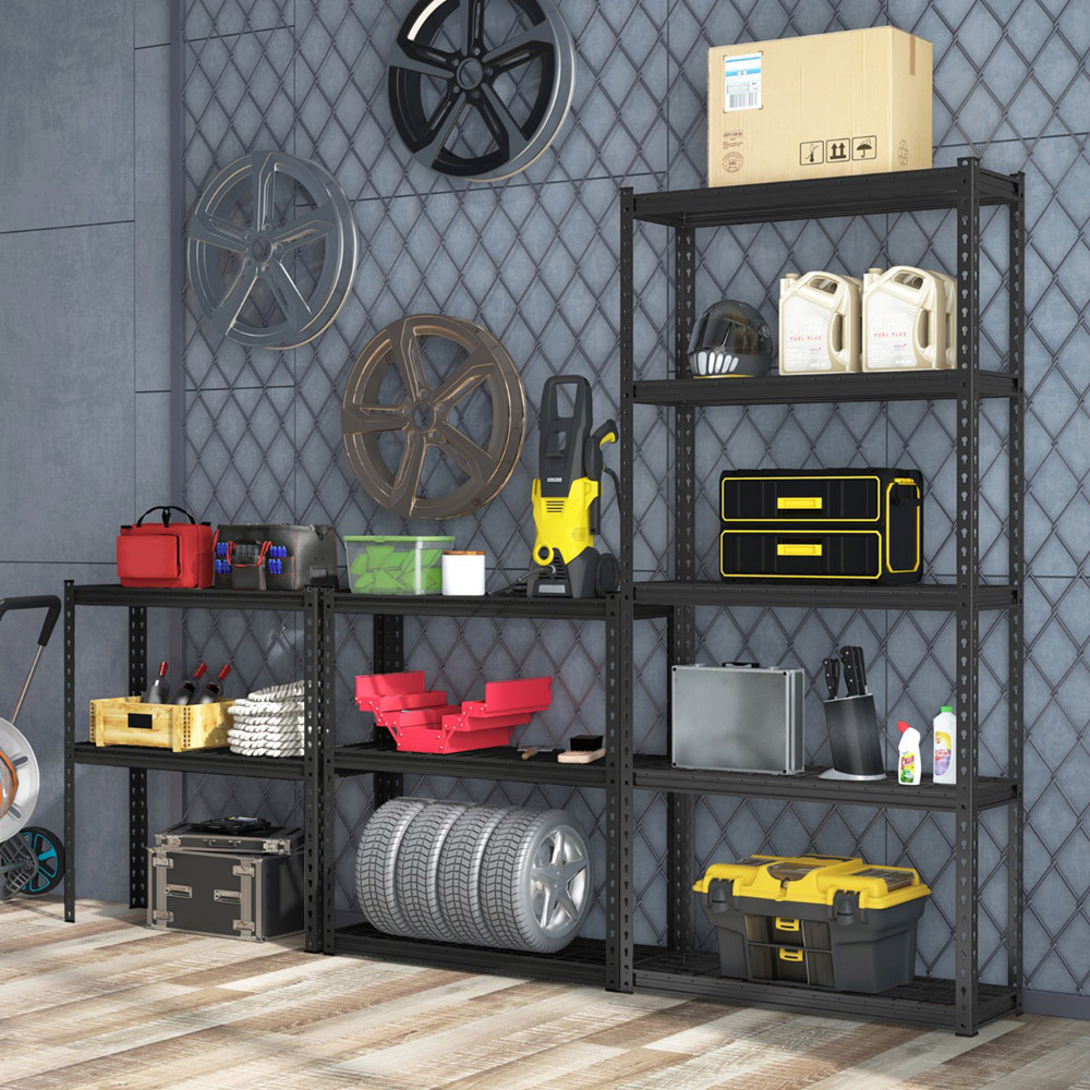 Costway 5 Shelf Black Warehouse Shelving Unit Image 6