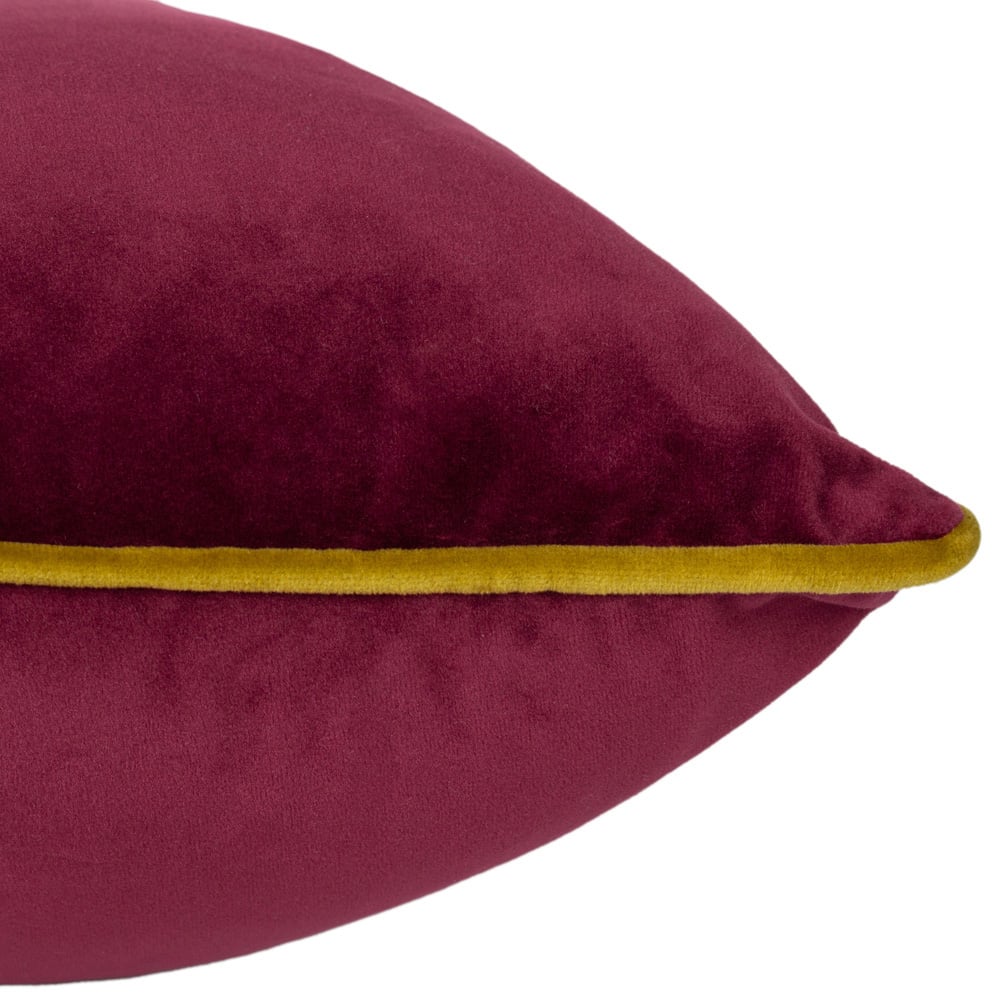 Paoletti Meridian Maroon Moss Velvet Cushion Image 3