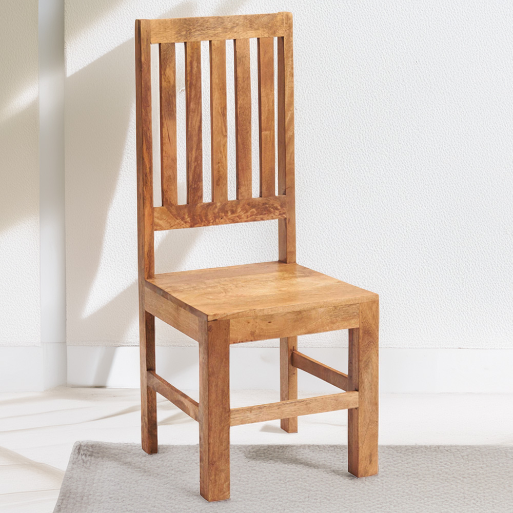 Brooklyn Napoli Toko Set of 2 Light Mango Slat Back Dining Chair Image 1