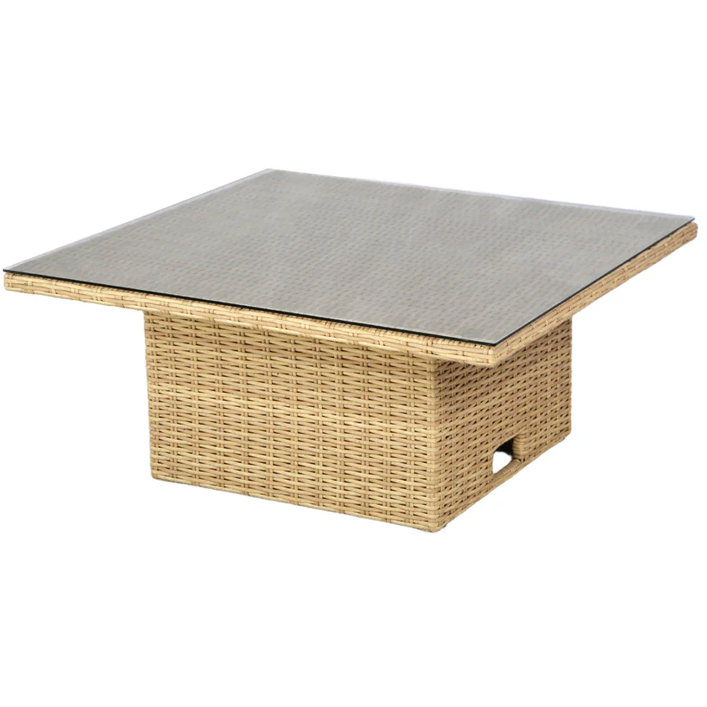 HGD St. Tropez 6 Seater Natural and White Garden Corner Sofa with Rising Table Image 6