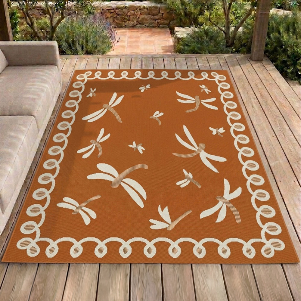 Portland Rugstyle Terracotta Dragonfly Rug 150 x 200cm Image 1