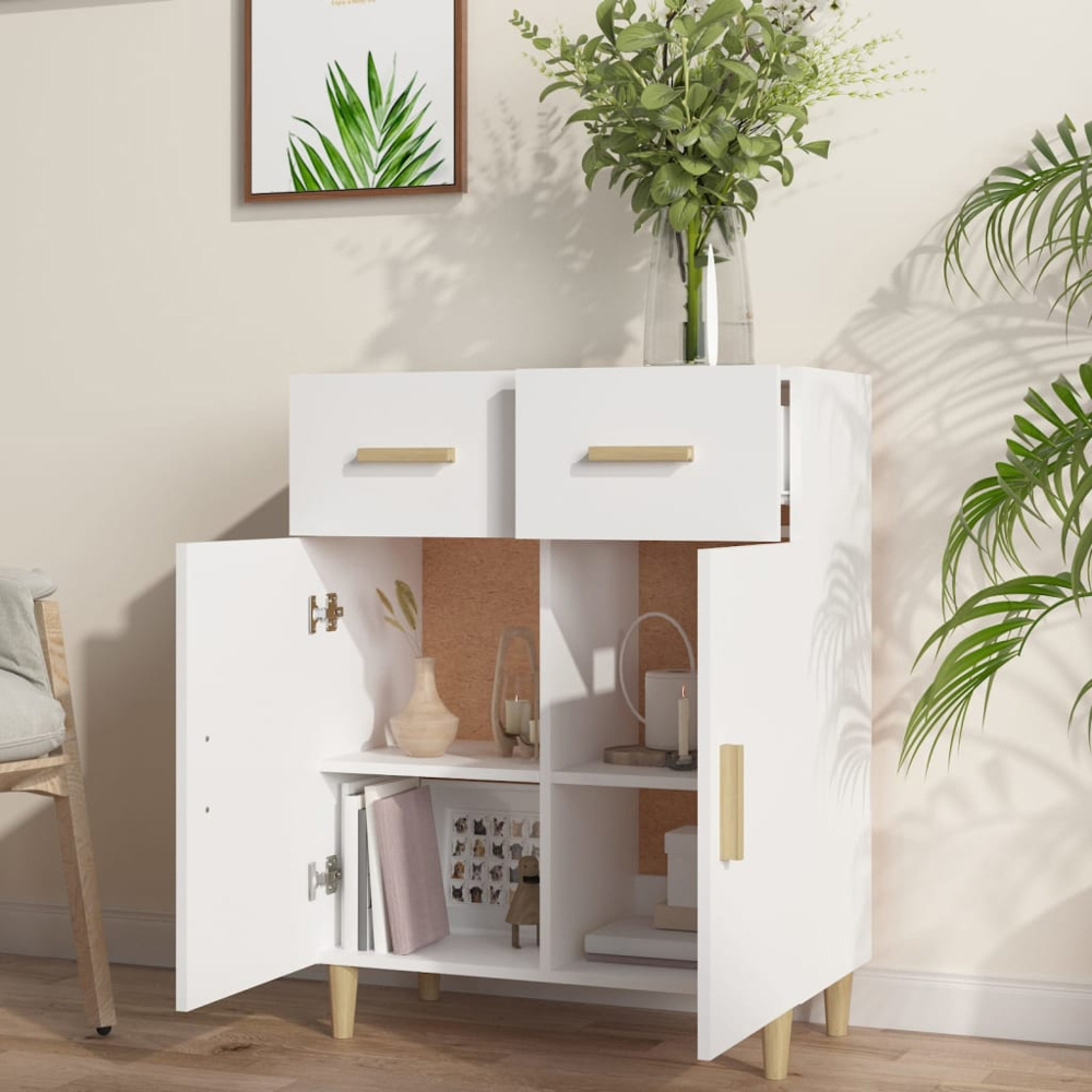 vidaXL 2 Door 2 Drawer White Sideboard Image 7