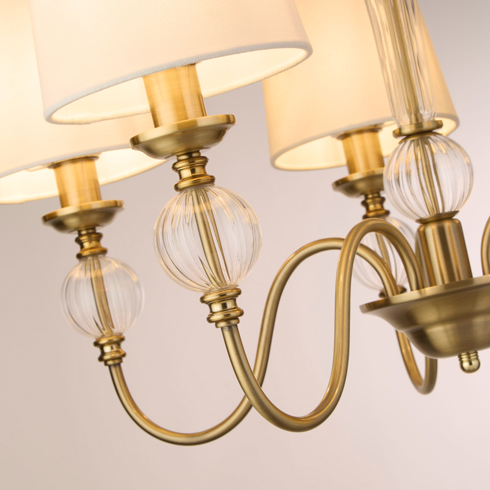 Lighting Collection Goodwin 5 Light Antique Brass Ceiling Pendant Image 4