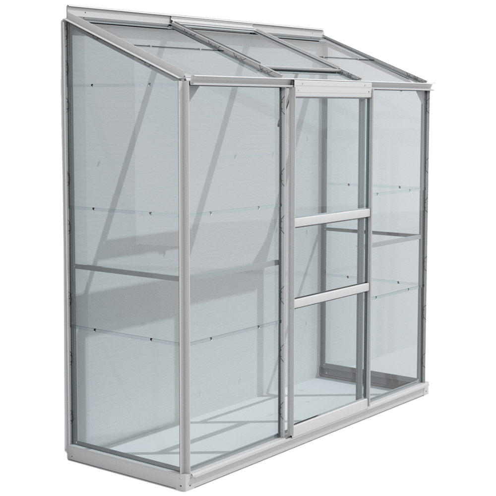 Vitavia IDA 1300 Aluminium Frame Tough Glass 6 x 2ft Greenhouse Image 1