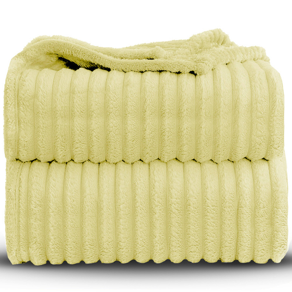 Velosso Bellissima Lemon Plush Throw 200 x 240cm Image 3
